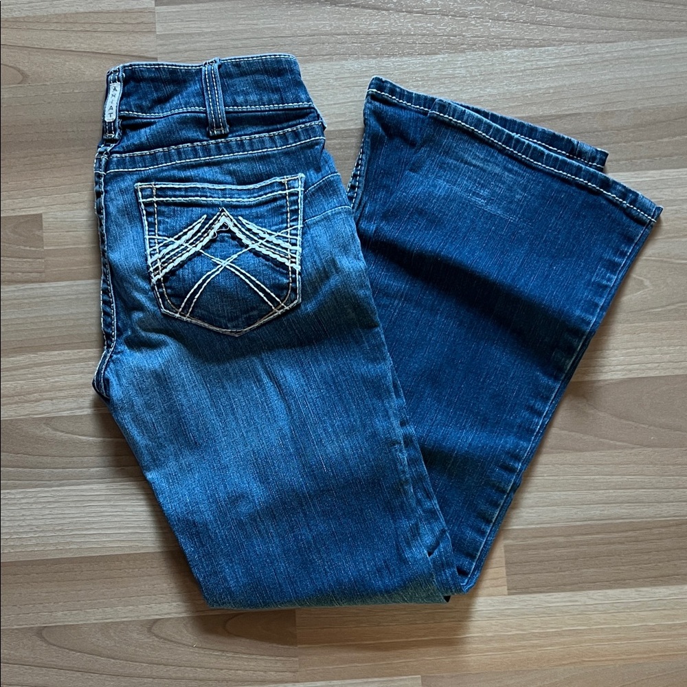 27S Ariat Women's REAL denim Boot Cut Jeans in Deep Blue